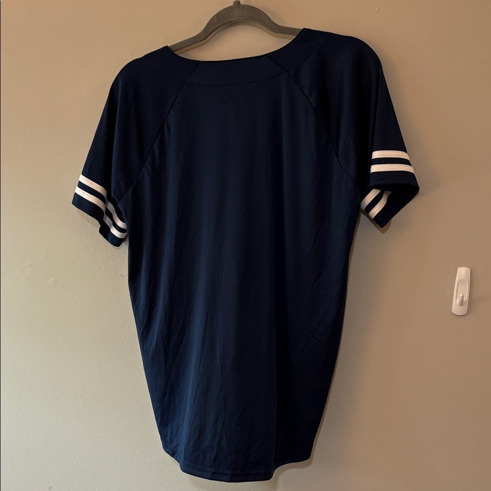 Majestic Navy Blue Red Sox Knot-Front Shirt Size M - Picture 4 of 4